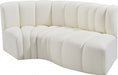 Arc Faux Leather 3pc. Sectional Cream - 101Cream-S3D - Vega Furniture