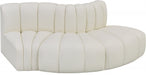 Arc Faux Leather 3pc. Sectional Cream - 101Cream-S3E - Vega Furniture