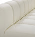 Arc Faux Leather 3pc. Sectional Cream - 101Cream-S3E - Vega Furniture