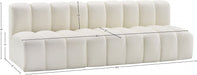 Arc Faux Leather 3pc. Sectional Cream - 101Cream-S3F - Vega Furniture