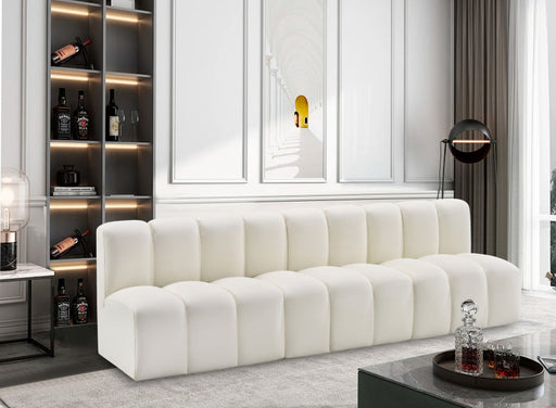 Arc Faux Leather 3pc. Sectional Cream - 101Cream-S3F - Vega Furniture