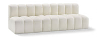 Arc Faux Leather 3pc. Sectional Cream - 101Cream-S3F - Vega Furniture