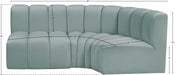 Arc Faux Leather 3pc. Sectional Mint - 101Mint-S3A - Vega Furniture