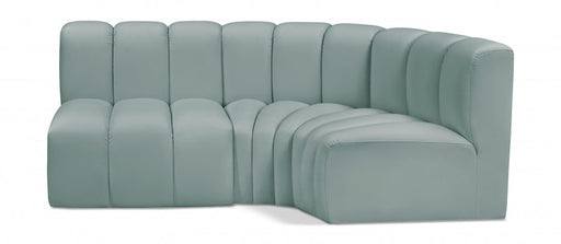 Arc Faux Leather 3pc. Sectional Mint - 101Mint-S3A - Vega Furniture