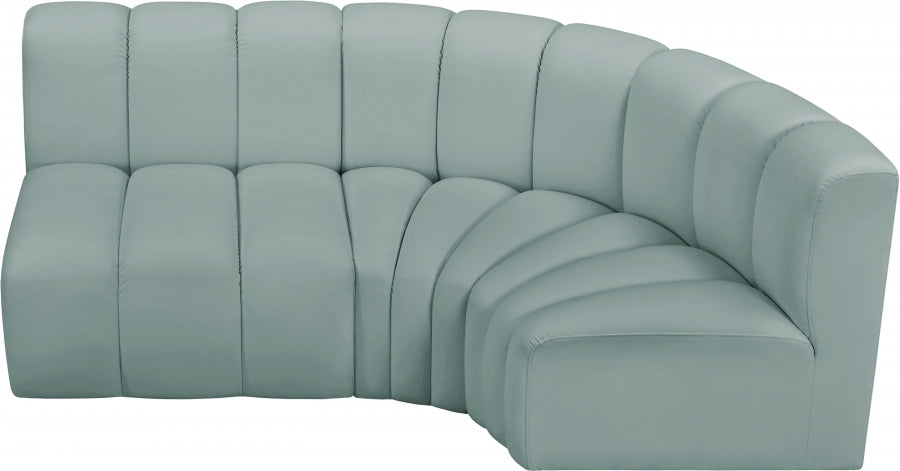 Arc Faux Leather 3pc. Sectional Mint - 101Mint-S3A - Vega Furniture