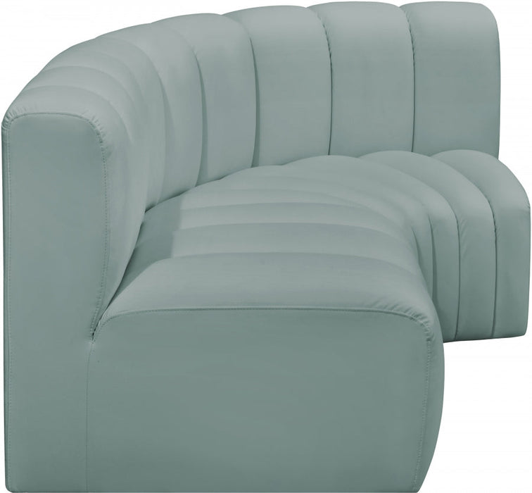 Arc Faux Leather 3pc. Sectional Mint - 101Mint-S3A - Vega Furniture