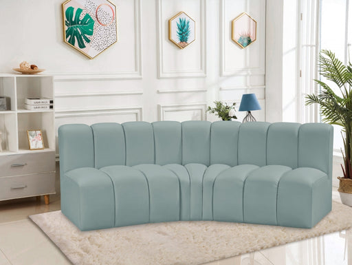 Arc Faux Leather 3pc. Sectional Mint - 101Mint-S3B - Vega Furniture