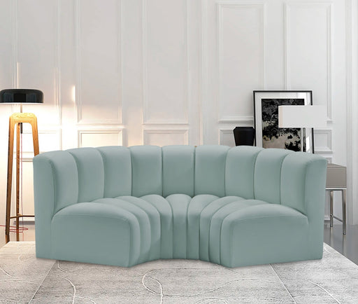 Arc Faux Leather 3pc. Sectional Mint - 101Mint-S3C - Vega Furniture