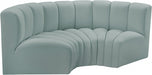 Arc Faux Leather 3pc. Sectional Mint - 101Mint-S3C - Vega Furniture