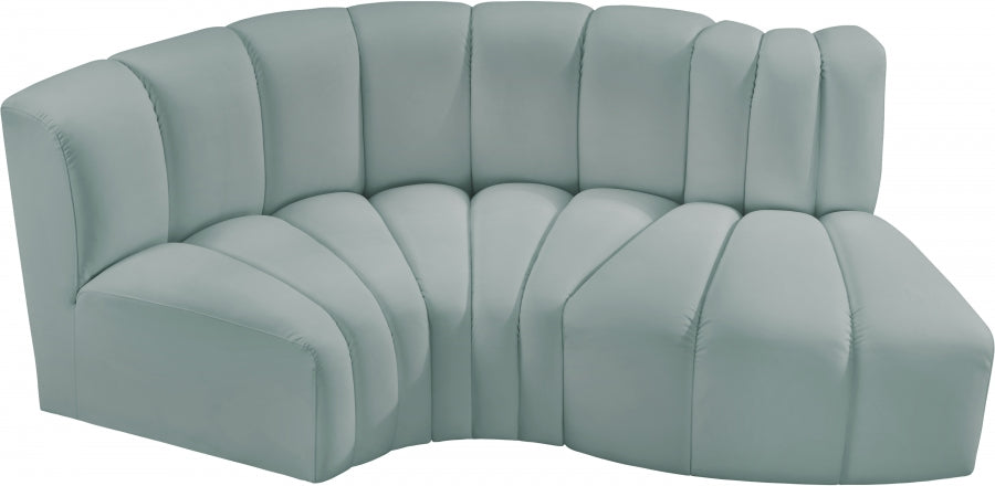 Arc Faux Leather 3pc. Sectional Mint - 101Mint-S3D - Vega Furniture