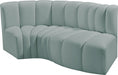 Arc Faux Leather 3pc. Sectional Mint - 101Mint-S3D - Vega Furniture