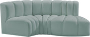 Arc Faux Leather 3pc. Sectional Mint - 101Mint-S3D - Vega Furniture