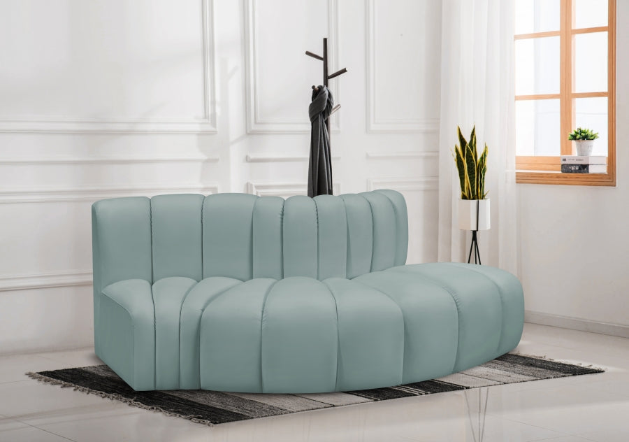 Arc Faux Leather 3pc. Sectional Mint - 101Mint-S3E - Vega Furniture