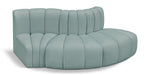 Arc Faux Leather 3pc. Sectional Mint - 101Mint-S3E - Vega Furniture