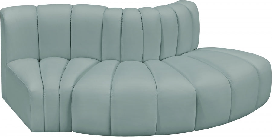 Arc Faux Leather 3pc. Sectional Mint - 101Mint-S3E - Vega Furniture