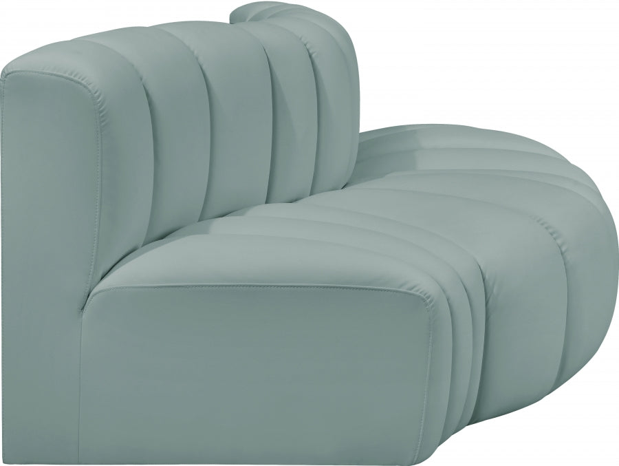 Arc Faux Leather 3pc. Sectional Mint - 101Mint-S3E - Vega Furniture