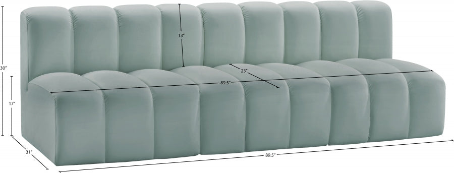 Arc Faux Leather 3pc. Sectional Mint - 101Mint-S3F - Vega Furniture