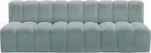 Arc Faux Leather 3pc. Sectional Mint - 101Mint-S3F - Vega Furniture