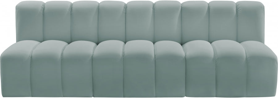 Arc Faux Leather 3pc. Sectional Mint - 101Mint-S3F - Vega Furniture