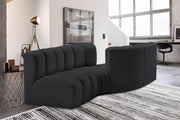 Arc Faux Leather 4pc. Sectional Black - 101Black-S4A - Vega Furniture