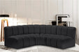 Arc Faux Leather 4pc. Sectional Black - 101Black-S4B - Vega Furniture