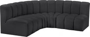 Arc Faux Leather 4pc. Sectional Black - 101Black-S4B - Vega Furniture