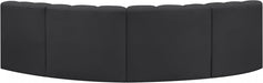 Arc Faux Leather 4pc. Sectional Black - 101Black-S4B - Vega Furniture