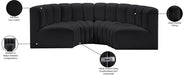 Arc Faux Leather 4pc. Sectional Black - 101Black-S4C - Vega Furniture