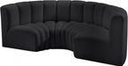 Arc Faux Leather 4pc. Sectional Black - 101Black-S4C - Vega Furniture