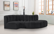 Arc Faux Leather 4pc. Sectional Black - 101Black-S4D - Vega Furniture