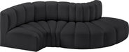 Arc Faux Leather 4pc. Sectional Black - 101Black-S4D - Vega Furniture