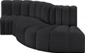 Arc Faux Leather 4pc. Sectional Black - 101Black-S4D - Vega Furniture