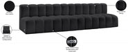 Arc Faux Leather 4pc. Sectional Black - 101Black-S4E - Vega Furniture