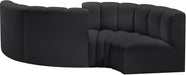 Arc Faux Leather 4pc. Sectional Black - 101Black-S4F - Vega Furniture