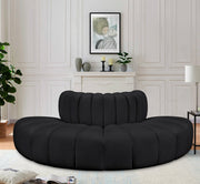 Arc Faux Leather 4pc. Sectional Black - 101Black-S4G - Vega Furniture