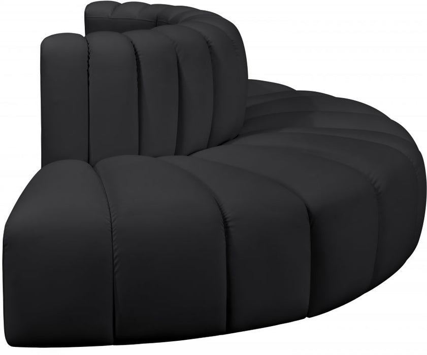 Arc Faux Leather 4pc. Sectional Black - 101Black-S4G - Vega Furniture