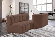 Arc Faux Leather 4pc. Sectional Brown - 101Brown-S4A - Vega Furniture