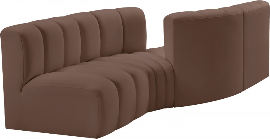 Arc Faux Leather 4pc. Sectional Brown - 101Brown-S4A - Vega Furniture