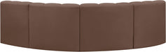 Arc Faux Leather 4pc. Sectional Brown - 101Brown-S4B - Vega Furniture