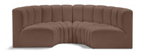 Arc Faux Leather 4pc. Sectional Brown - 101Brown-S4C - Vega Furniture