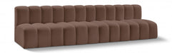 Arc Faux Leather 4pc. Sectional Brown - 101Brown-S4E - Vega Furniture