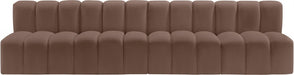 Arc Faux Leather 4pc. Sectional Brown - 101Brown-S4E - Vega Furniture