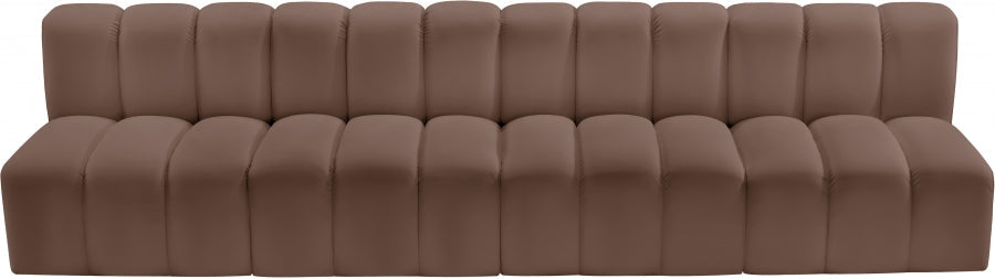 Arc Faux Leather 4pc. Sectional Brown - 101Brown-S4E - Vega Furniture