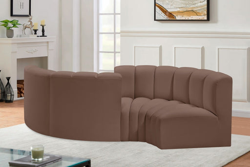 Arc Faux Leather 4pc. Sectional Brown - 101Brown-S4F - Vega Furniture