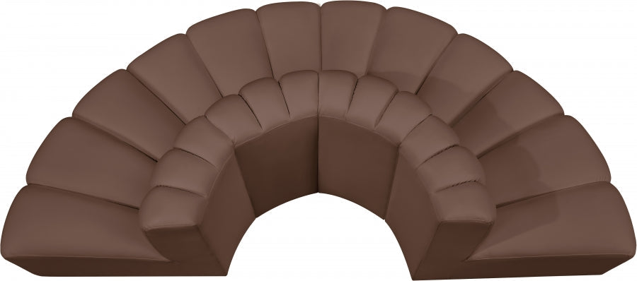 Arc Faux Leather 4pc. Sectional Brown - 101Brown-S4G - Vega Furniture