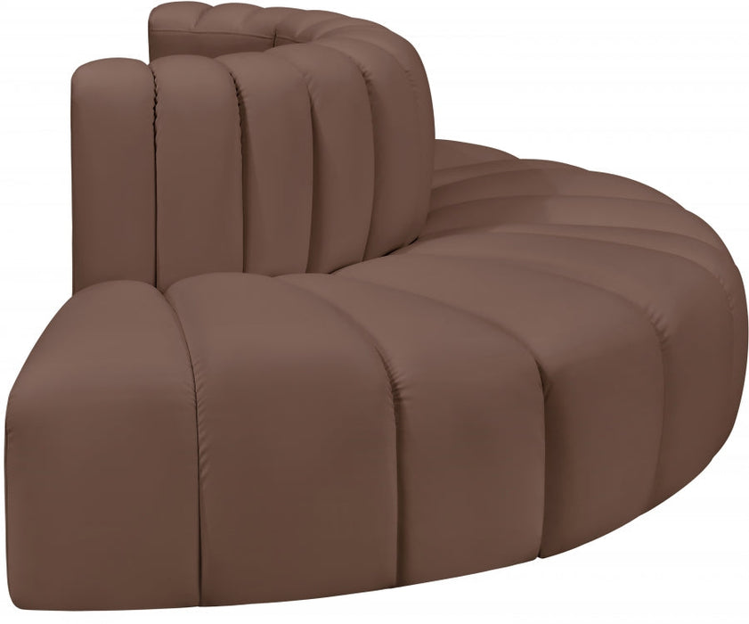 Arc Faux Leather 4pc. Sectional Brown - 101Brown-S4G - Vega Furniture