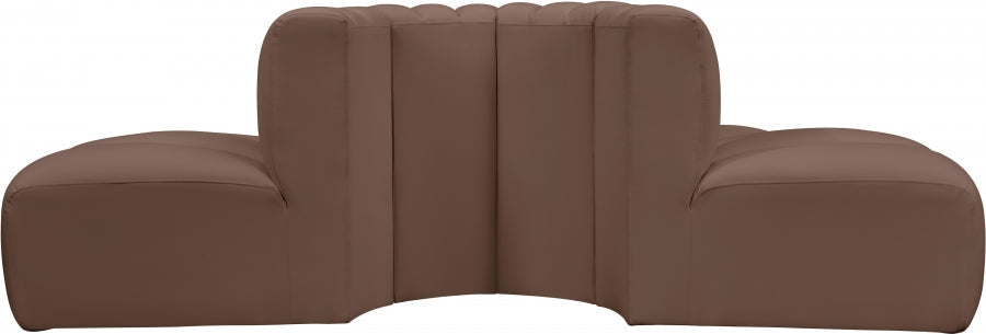 Arc Faux Leather 4pc. Sectional Brown - 101Brown-S4G - Vega Furniture