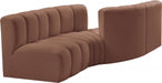 Arc Faux Leather 4pc. Sectional Cognac - 101Cognac-S4A - Vega Furniture