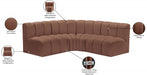 Arc Faux Leather 4pc. Sectional Cognac - 101Cognac-S4B - Vega Furniture