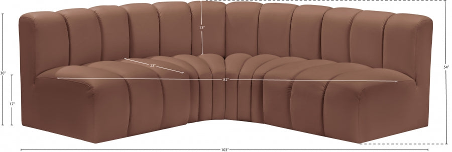 Arc Faux Leather 4pc. Sectional Cognac - 101Cognac-S4B - Vega Furniture